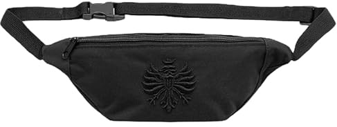 Eintracht Frankfurt Bauchtasche mit gesticktem 3D Adler, Polyester, Schwarz