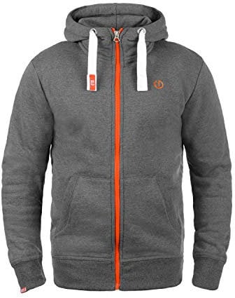 !Solid SDBenn High Neck Herren Zip-Hoodie Sweatjacke Kapuzenjacke Hoodie mit Kapuze Reißverschluss Kängurutasche Baumwollmischung Regular fit, Größe:S, Farbe:Grey Melange (8236)