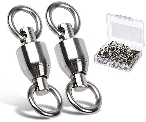 9Tong Ball Bearing Wirbel Geschweißt Ringe, Wallerwirbel Meereswirbel Salzwasserfest Spaltring Angelausrüstung Zubehör Köder-Anschluss 25pcs 176lbs