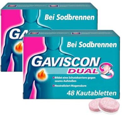 Sparset Gaviscon Dual 250 mg - 106,5 mg - 187,5 mg 2 x 48 Kautabletten