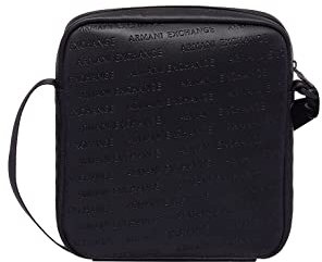 Armani Exchange Herren Zip Top Reporter Business Tasche Schwarz (Nero - Black)