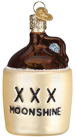 Old World Christmas Moonshine Glass Ornament Free Box 32397 New