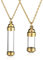 JSDDE Schmuck 2er Memorial Anhänger Halskette Set Paar Kette Urne Anhänger zum öffnen Locket Anhänger Gedank Asche Haare Blume Anhänger mit 24 Zoll Kette (Gold)