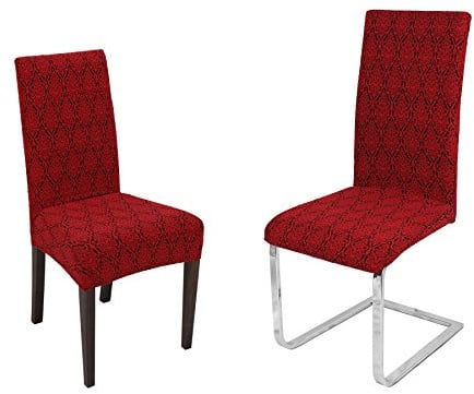 BEAUTEX Barock Stuhlhusse, elastische Stretch Husse Bi-Elastic Überwurf, Farbe wählbar, Bordeaux
