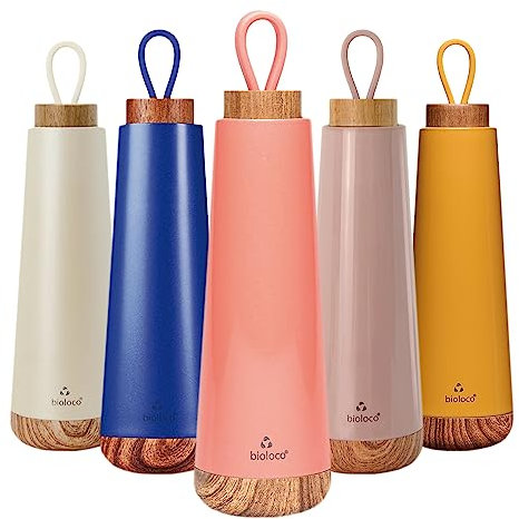 Chic Mic Unisex – Erwachsene Bioloco Loop Isolierflasche, Koralle, 7.5 cm x 7.5 cm x 28 cm