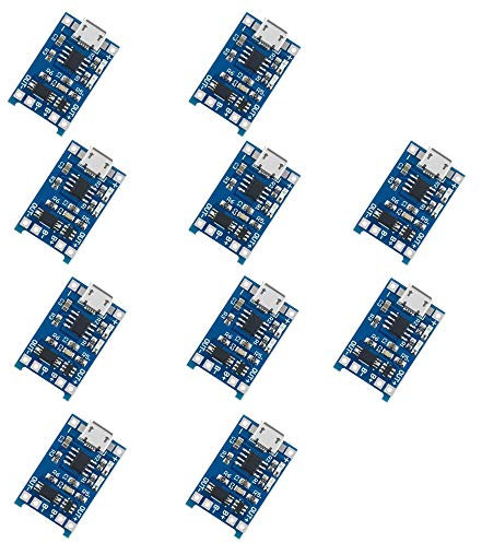 ZkeeShop 10Pcs 5V 1A Micro USB Charging Module 18650 Lithium Battery Charger Board with Protection Function