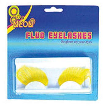 Lot de 3 - Faux cils fluo néon jaune
