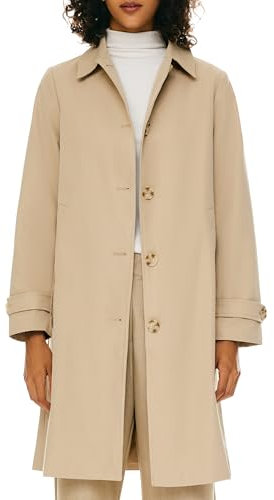 Orolay Women's Trench Coat Single-Breasted Mid Long Classic Lapel Windproof Slim Outerwear Coats Khaki XL
