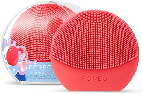 FOREO LUNA play plus 2 - Facial Cleansing Brush - 1-min Deep Facial Cleanser - Travel Accessories - Silicone Face Massager - Holiday Essentials - Ultra-hygienic - All Skin Types - Peach Of Cake!