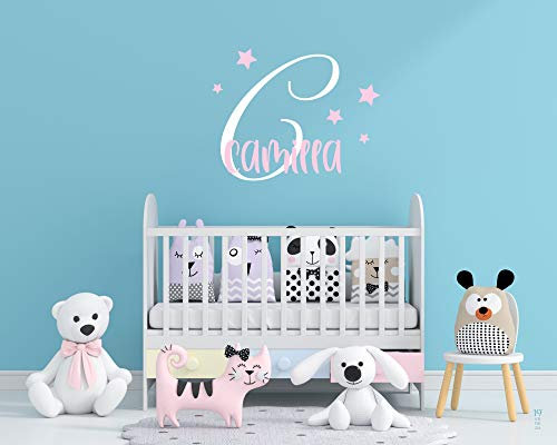 Stickers Adesivi murali per bambini - Nome Bambino/a - Decorazione parete, adesivi per muro, personalizzato (80x45cm)