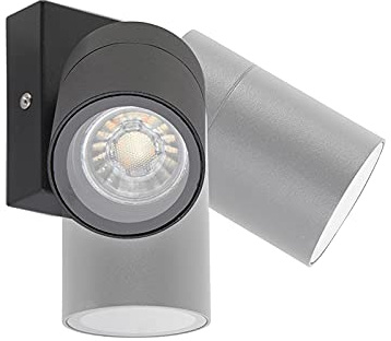Qazqa Smart led Modern außen Wandleuchte, Außenlampe, Wandlampe für den Garten - Solo - Schwarz, inkl. 4.7W LED-Lampe, dimmbar, 6cm, IP44