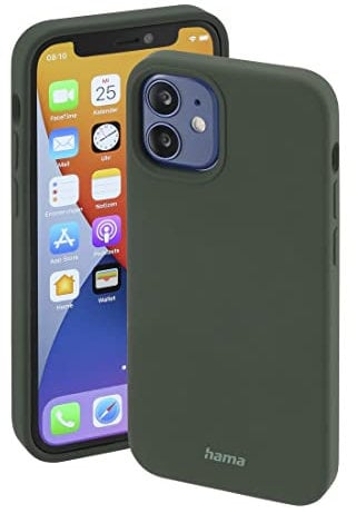 Hama Hülle für Apple iPhone 12 mini kompatibel mit MagSafe (Magnetische Hülle für induktives Laden, Handyhülle schützt vor Stößen, Kratzern und Schmutz, seidig mattes Case aus robustem TPU) grün