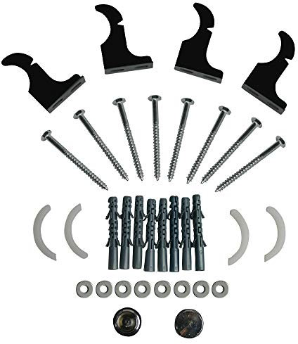 NRG Black Radiator Bracket Set Suitable for Flat Oval Radiators Including Air Vent and Plug