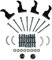 NRG Black Radiator Bracket Set Suitable for Flat Oval Radiators Including Air Vent and Plug