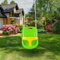 Altalena 3 in 1 da Giardino per Bambini Sedile in Plastica con Schienale Alto e Protezione Anteriore Staccabile (37 * 23 * 40 cm-verde)