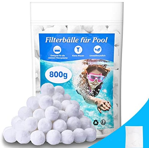 Ufoepv Filterbälle Pool für Sandfilteranlage, 800g Pool Filterballs Ersetzt 28kg Filtersand Quarzsand, Ultraleicht und Wiederverwendbar Poolfilterkugeln Für Filteranlagen