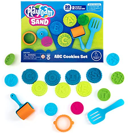 Learning Resources Playfoam Sand ABC-Plätzchenset – 26 Buchstaben, 2 Farben & Werkzeug, Formen Gestalten, Spielzeug für Kinder 3+