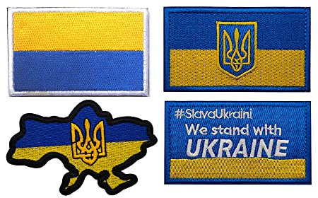 Ukrainische Flagge, bestickte Applikation, Aufnäher, DIY, taktisches Militär-Emblem, Armband, Abzeichen, dekorativer Aufnäher (e)