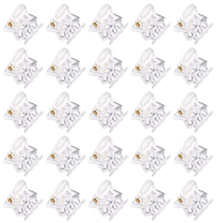 Haobase 25 pinzas para el pelo de plástico marrón, accesorios para el cabello para mujeres y niñas (transparente)