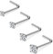 20G 1.5mm 2mm 2.5mm 3mm 3.5mm 4mm Nose Rings, 4-12Pcs Clear Diamond CZ Nose Studs Nose Piercings Jewellery