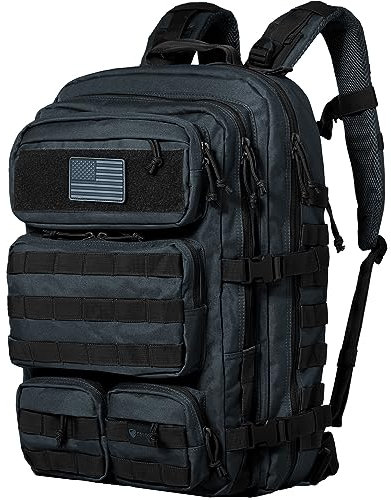 Falko Taktischer Militärrucksack, 50 L, 2,4 x Stärker, Robuster Molle-Großer Rucksack für Arbeit, Outdoor, Hale Navy, Large