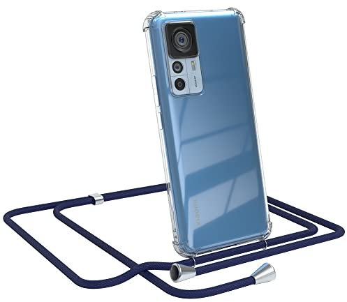 EAZY CASE - Handykette kompatibel mit Xiaomi 12T / 12T Pro Handyhülle mit Umhängeband, Handykordel mit Schutzhülle, Silikonhülle, Hülle mit Band, Stylische Kette für Smartphone, Navy Blau