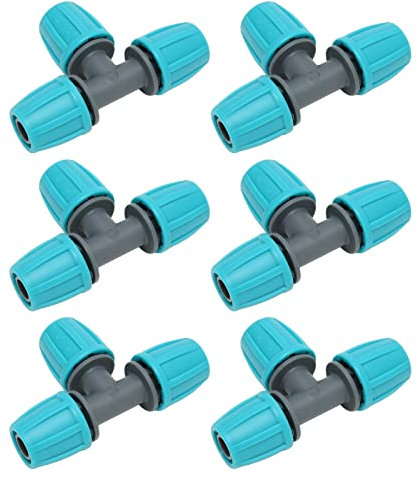 Lot De 20 Connecteurs De Tuyaux En T, Raccords En T, Pe Push-Fit, Kits D'Irrigation Goutte À Goutte Automatique, Connecteur De Tuyau En T Étanche, Connecteur De Tuyau D'Installation Facile Pour