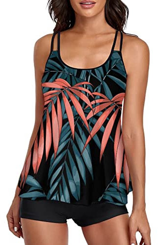 Damen Vintage Colorblock Abstrakter Blumendruck 1 Stück + 1 Stück Vertuschung Zweiteiliger Badeanzug mit Vintage-Print Monokini Bikini 2-teilige Badeanzüge Zweiteiliges String Badeanzug Weiß