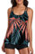 Damen Vintage Colorblock Abstrakter Blumendruck 1 Stück + 1 Stück Vertuschung Zweiteiliger Badeanzug mit Vintage-Print Monokini Bikini 2-teilige Badeanzüge Zweiteiliges String Badeanzug Weiß