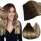 Ugeat Tape in Extensions Echthaar Ombre Braun Echthaar Extensions Tape Balayage Schokobraun bis Hellbraun mit Hellblond Remy Tape in Haarverlängerung Echthaar Glatt 40cm 50g 20 Stück #4/6/613