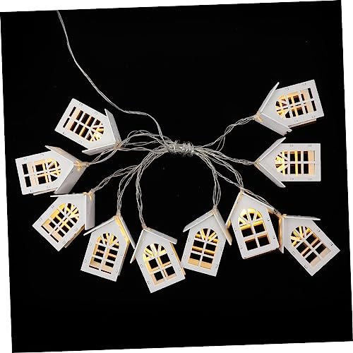 YARNOW 1stk Holzhaus Lichterkette Weihnachtsdeko Gartendeko Licht Weihnachtsbedarf Party-lampen- Neuheit Beleuchtung Weihnachtsutensilien Weiß Modellieren