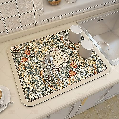 ZVO Alfombrilla Escurreplatos, Absorbente y de Secado Rápido, Antideslizante Encimeras, Estera Fregadero Secado Rápido, Alfombrilla de Goteo para Vajilla Cocina Cafetería 40 x 50 cm -4