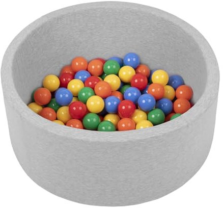 Petsona Piscina Per Animali Con Palline Per Cani E Gatti, Grigio Chiaro: Giallo/Verde/Blu/Rosso/Arancione