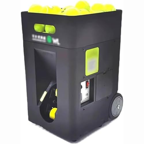 XDLYWUZIQ Machine à Balles De Tennis Portable, Angle De Lancement Réglable, Vitesse, Autonomie De 3 à 4 Heures, Capacité De 50 Balles, pour Entraîneurs De Tennis, Débutants en Entraînement Solo