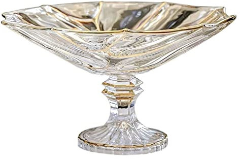 Frutero Fruteros De Cocina Plato De Fruta De Cristal Para El Hogar, Frutero Creativo De Pie Alto, Cesta De Fruta Ligera De Lujo, Plato Para Aperitivos Cesta De Frutas ( Color : A , Size : 34.5*34.5*22