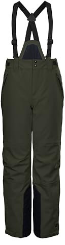 killtec Jungen Funktionshose/Skihose mit abzippbarem Latz KSW 79 BYS SKI PNTS, dunkeloliv, 176, 37310-000