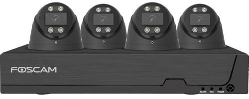 Foscam FNA108E-T4-2T - Set completo PoE a 8 canali 4K 8 MP per videosorveglianza con 4 telecamere di sorveglianza