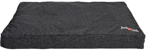 JACK AND VANILLA – Wasserdichtes Hundebett – Wasserdichter, widerstandsfähiger und bequemer Korb für kleine Hunde – Leicht zu waschen – Farbe Schwarz, L, 100 x 70 x 14 cm