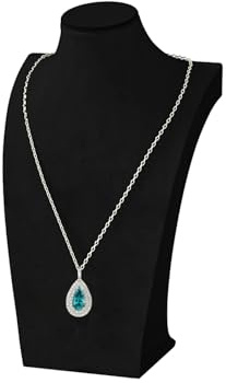Supporto per Busto di Collana per Vendita, Supporto per Collana in Velluto Nero, Organizzatore per Collane in Gioielleria per Uso Domestico o Mostra in Negozio (27,9 cm di Altezza)