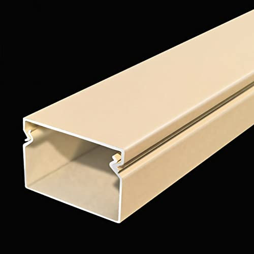 ZGYOZMNG Cache-câble Mural, Cache-câbles, Cache-Fil Alumitv de 3 cm, Conduit de Fil pour Cuisines, Portes, Concerts, ateliers, entrepôts/Noir/Longueur 1 m (Beige 1 m de Longueur)