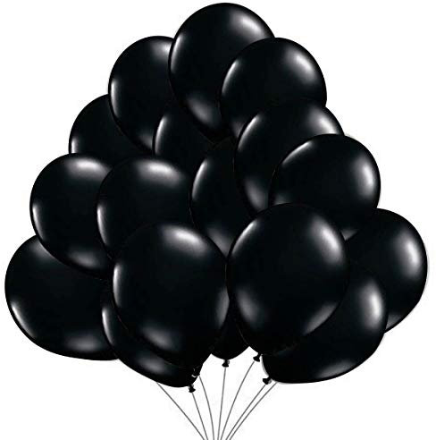 45 Luftballons Schwarz Ballons 36 cm Partyballon Deko 3,2g. Dekoration für Schwarze Party