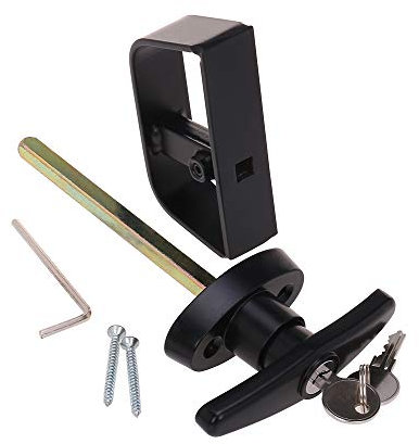 StartFine Kit de serrure de porte en T de 16,5 cm avec clés et vis identiques pour maison de jeu et poulailler 16,5 cm