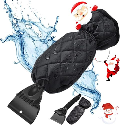 Cveenk Eiskratzer Auto mit Handschuh, Profi Scheibenkratzer Auto mit Handschuh, Ultra schneller Auto Eiskratzer mit Handschuh - Top Effizienz mit 100% Komfort