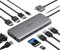 Docking station per MacBook Pro, adattatore HDMI a doppio monitor, 12 in 1, adattatore USB C per MacBook Pro Air Mac HDMI Dongle Dual USB C a Dual HDMI VGA Ethernet AUX 4USB SD/TF100W PD