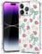 BEIMEITU Clear Bows Case for iPhone 14 Pro Max,with Cute Pattern Soft Thin Protective Slim Bumper Cover Boys Girls Phone Case for iPhone 14 Pro Max-Strawberry Bows
