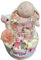 Sinchns Bastelzauber Windeltorte - Kuscheltiere - Geschenk, Babyparty, Geburt, Taufe, Babygeschenk (Rosa Weiss) - Windelgeschenkkorb - 36 Stück - Medium - Größe 3 - Neugeboren - Unisex