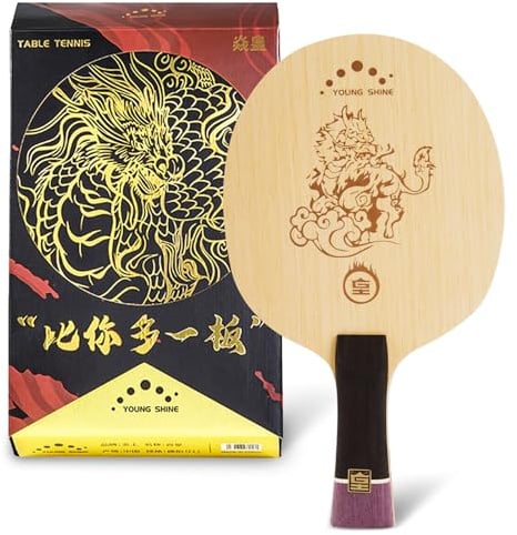 YAN-Huang - Pala de ping pong profesional, raqueta de tenis de mesa de carbono arilato externo, para jugadores intermedios y avanzados o entusiastas del tenis de mesa (raqueta individual)