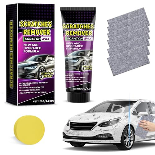 Nano Tuch Auto Kratzer Entferner, 2025 Neues Auto Kratzer Reparaturpaste Kit, Kratzer Reparatur Paste Polierwachs mit Nano Tuch und Schwammball, für Fahrzeuge Autos Reparatur Kit (B)