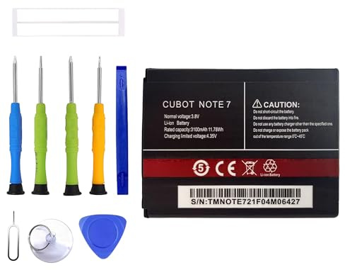 ERYNK CUBOT NOTE7 Ersatz Akku kompatibel mit Cubot Note 7 Ersatzbatterie with Werkzeugsatz
