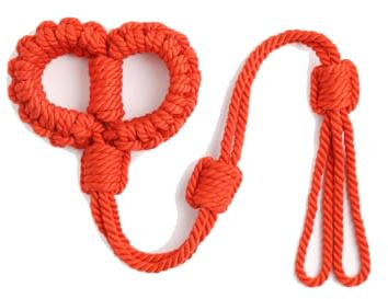 Verstellbare Handschellen Aus Hanfseil SM Sexy Geflochtenes Seil Unisex Bondage Requisiten Für Erwachsene Polyestermaterial Schlafzimmer Paar Spiel Requisiten Rollenspielzubehör (Rot)